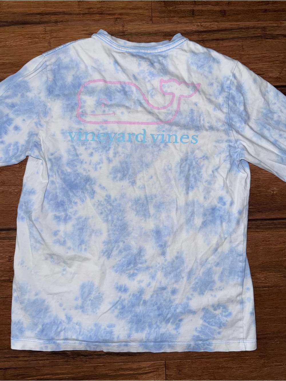 Vineyard Vines Kids Long Sleeve Tie-Dye Tee - Light Blue, Pink & Aqua